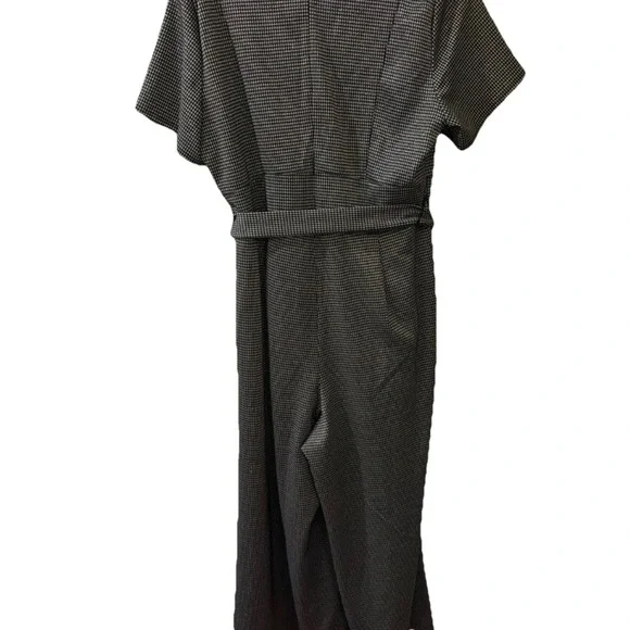 Lane Bryant Black and Shimmery Silver Dressy Holiday Jumpsuit wide legs - Picture 2 of 10